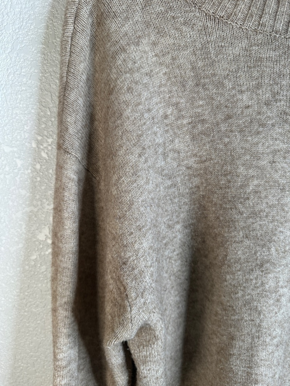 Anthropologie Tan Knit Cowl Neck Button Shoulder Comfy Long Sleeve Sweater Sz M - Picture 3 of 9